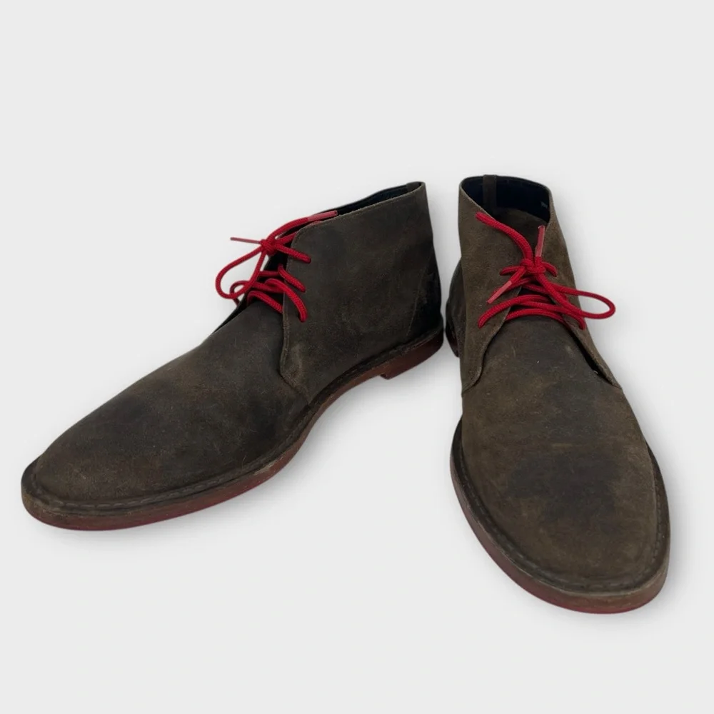 Cole Haan Brown Distressed Leather Paul Chukka Boots C09565 Men's US 13 M‎ Nice!
